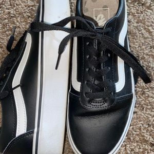 Leather platform vans